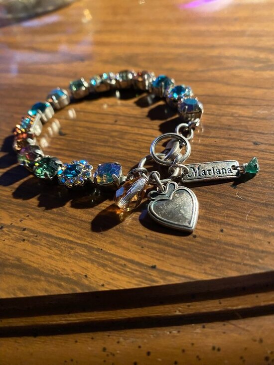 Authentic Mariana Jewelry Cluster Bracelet "Moondrops" Colorway. Rhodium Plated - Picture 1 of 4